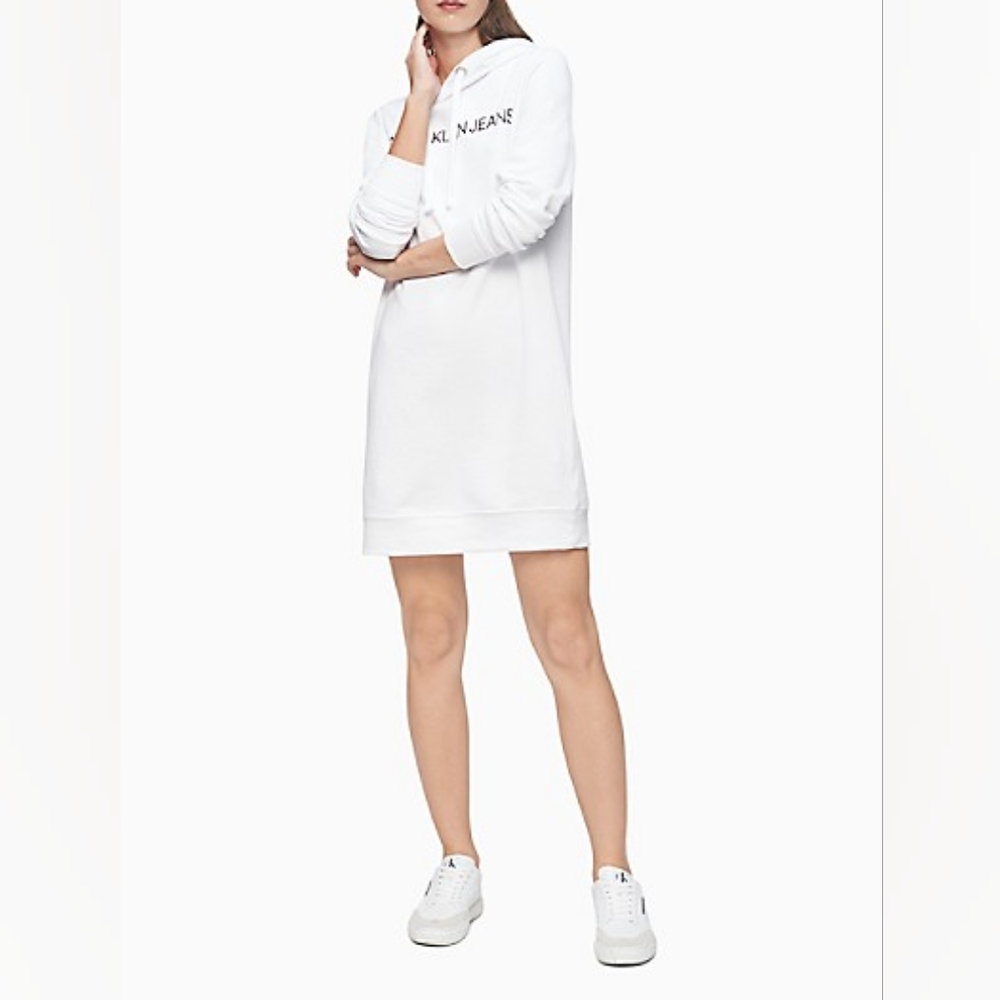 French Terry Hooded Sweatshirt Dress
